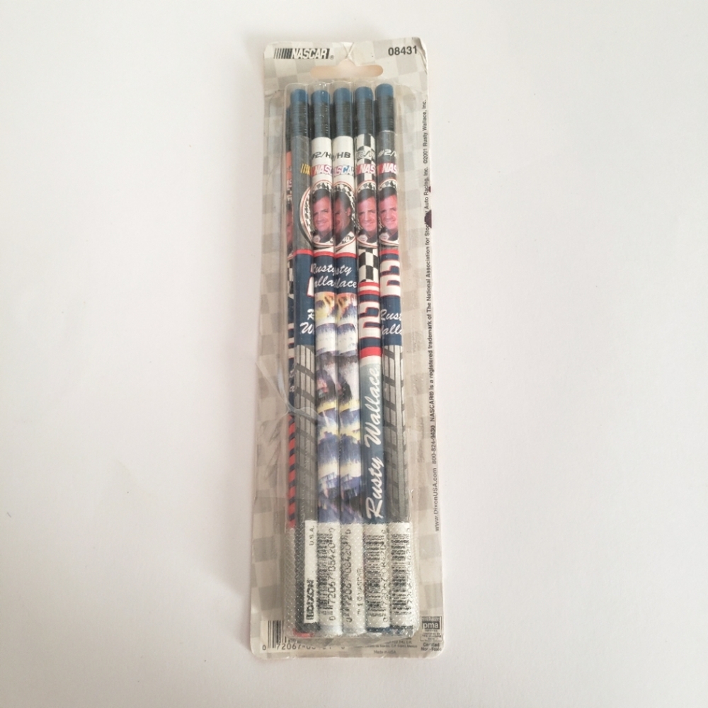Vtg pack of Nascar Driver Rusty Wallace #2 Pencils HB new in package 10 count